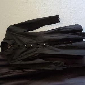 Button up black collared killstar dress